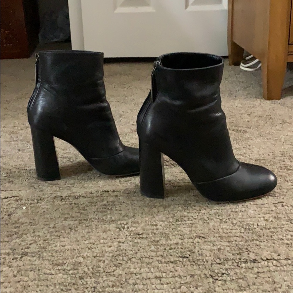 French connection heeled leather booties